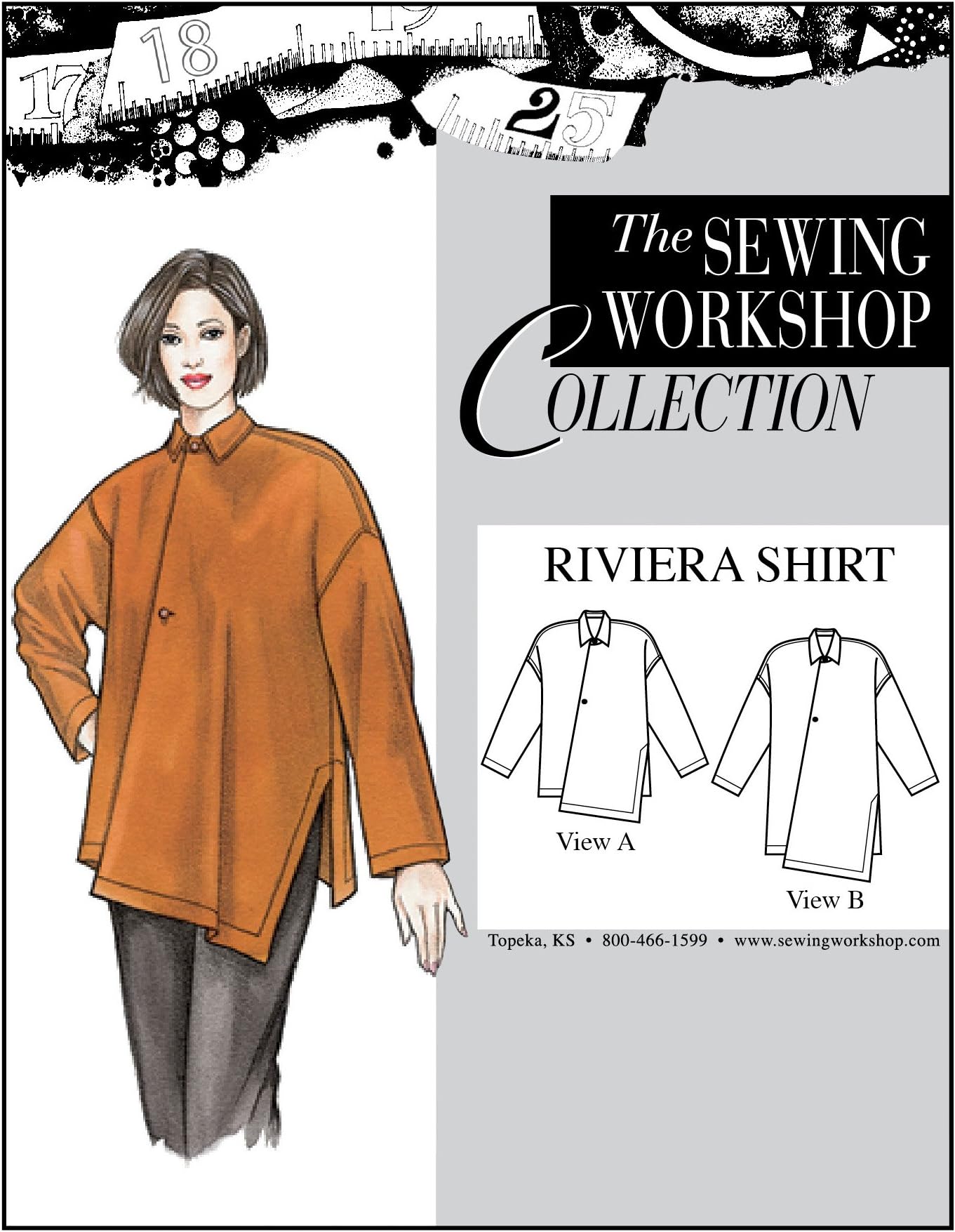 The Sewing Workshop Riviera Shirt Sewing Template, Multi-Size