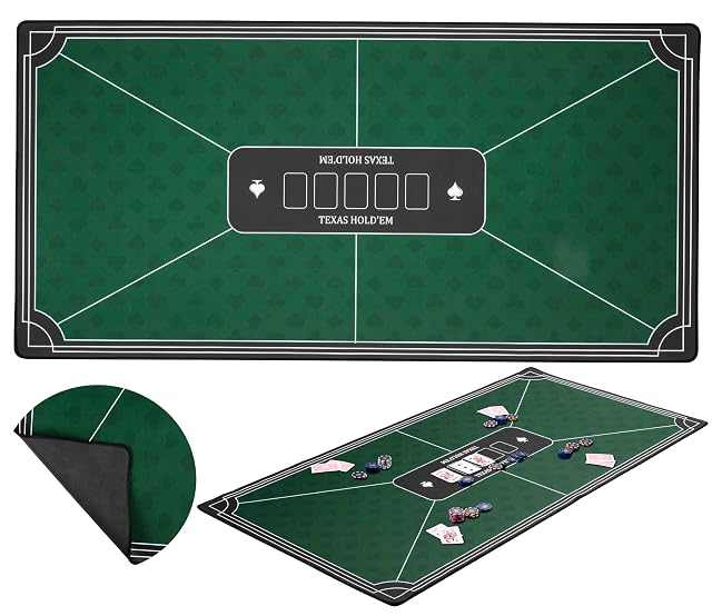 Engelhart - 320992 - Tapete de póker Verde Antideslizante 120x60 cm, 3 mm, poliéster y Goma, Accesorio…