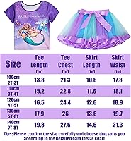 Vista 5 de YODISON Little Mermaid Outfit Set Costume, Rainbow Tutu Dress for Halloween Birthday Party