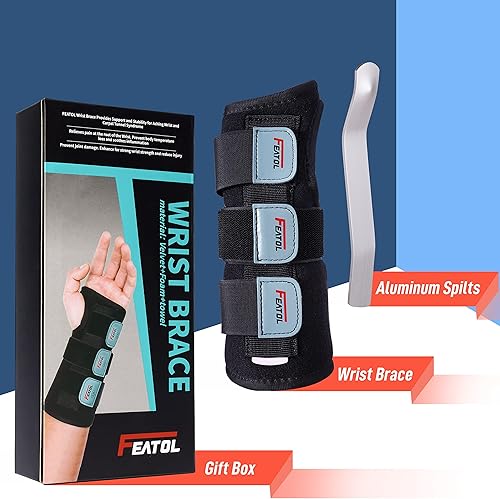 Miniatura 7 de Featol - Muñequera ajustable con férulas para túnel carpiano, lesiones, dolor de muñeca, esguinces., S/ M, Derecha-1, 1