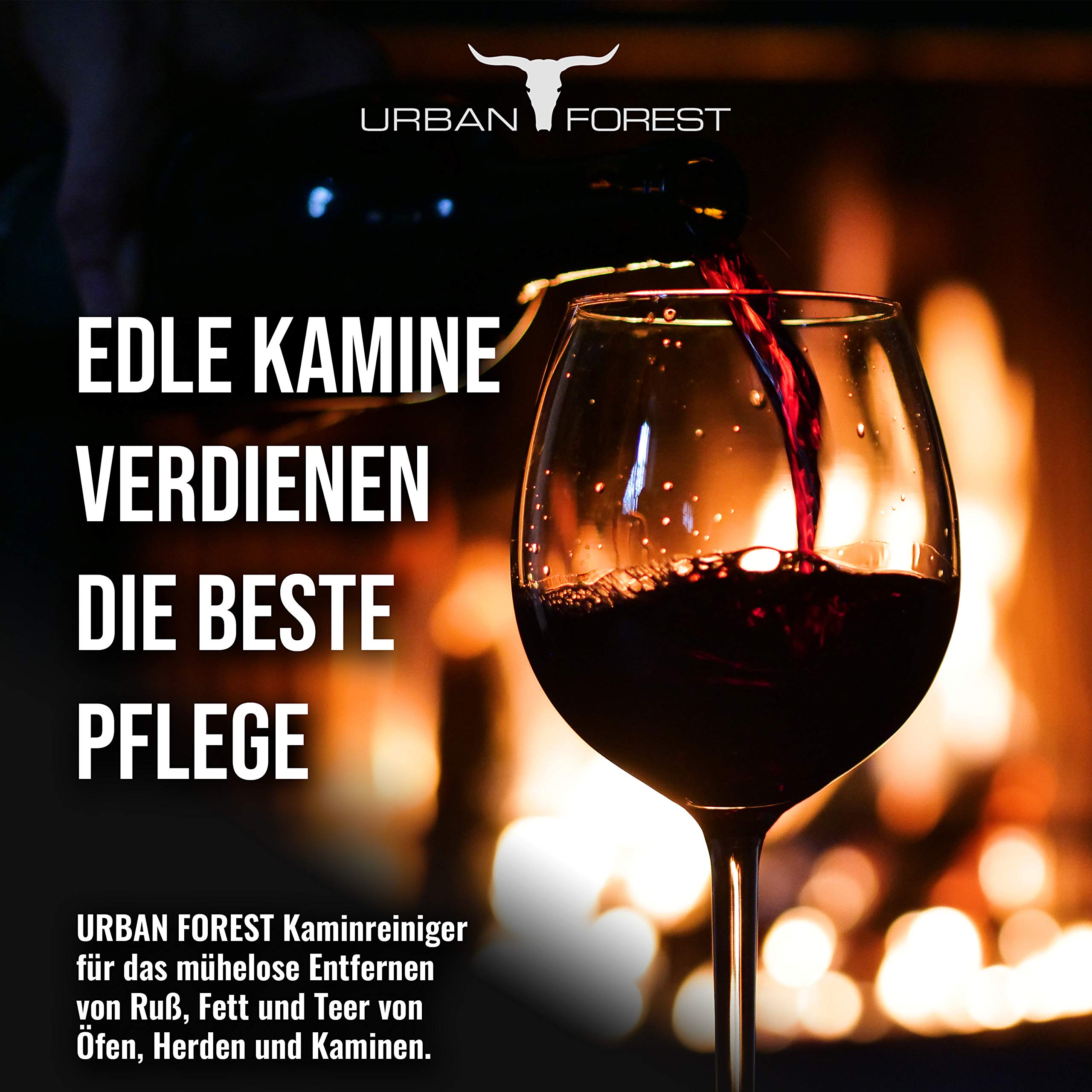 Urban Forest środek do czyszczenia kominka i pieca, środek do czyszczenia szyb i szyb kominkowych, do profesjonalnego zastosowania, 500 ml