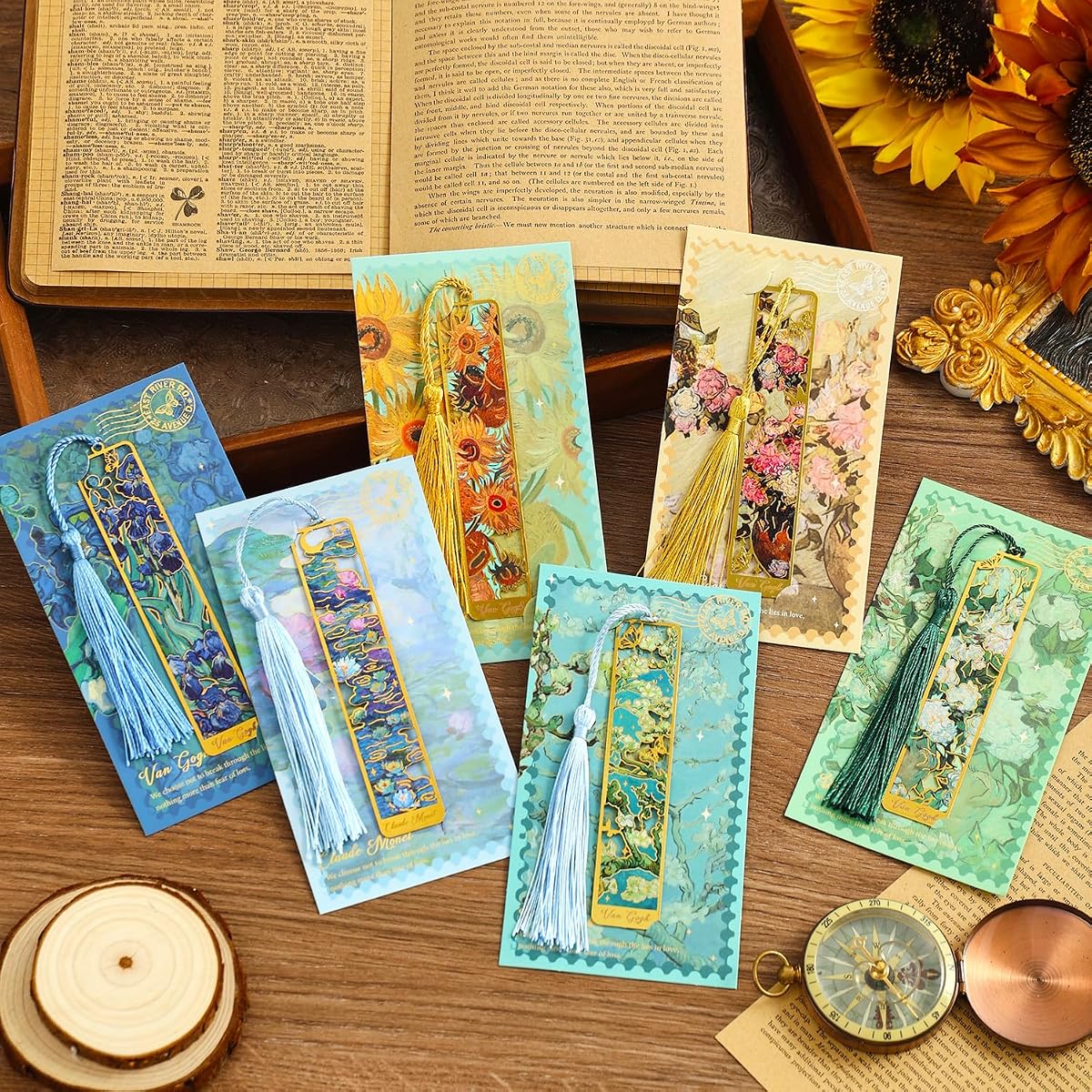 6 Pieces Metal Bookmarks with Tassel view 3