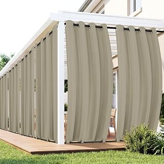 Gazebo Curtains Outdoor Waterproof 6 Panels, Porch Sun Shade
