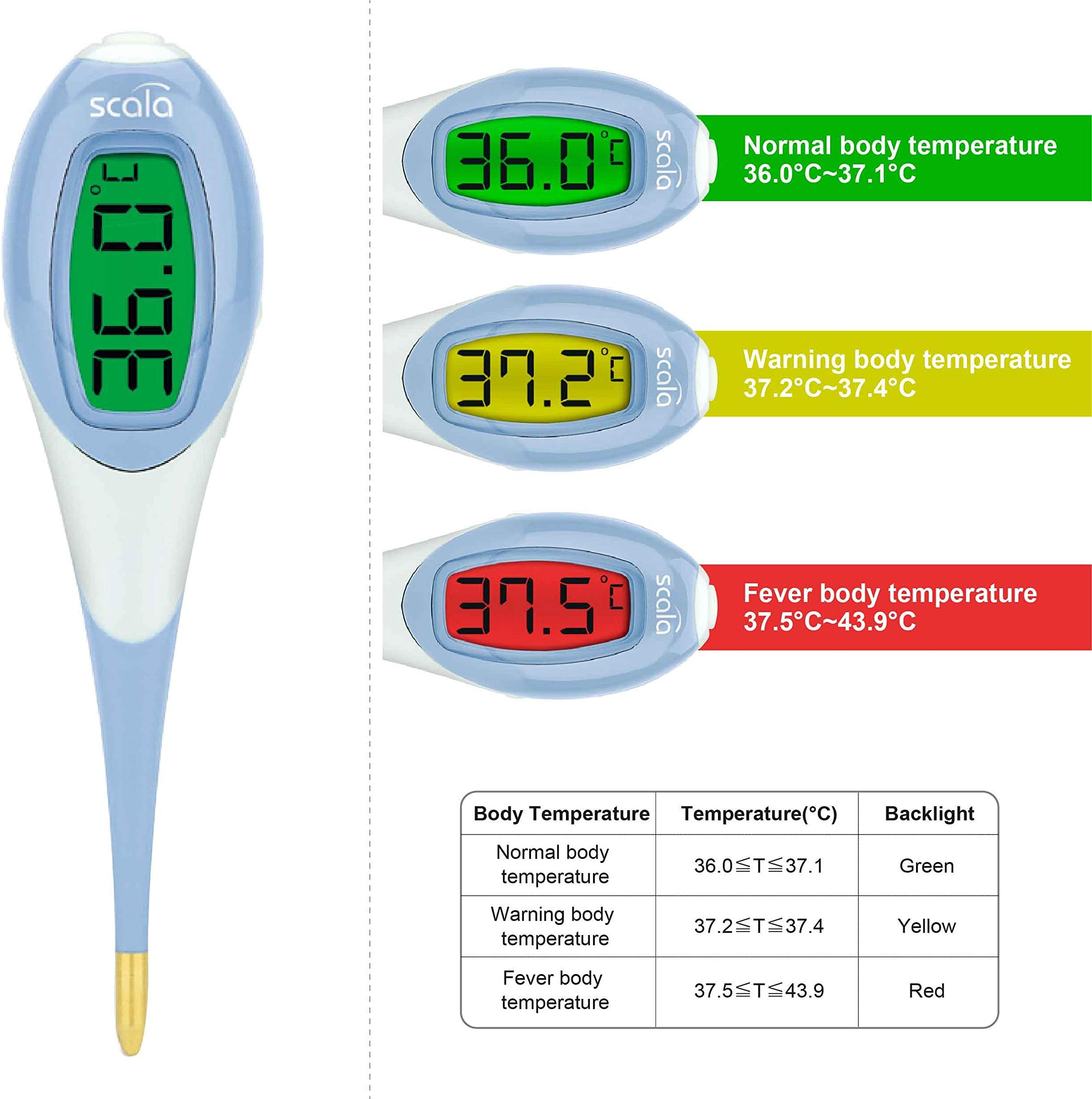 scala SC 2050 flex, 10 sec Speed, Night Light, Gold Tip