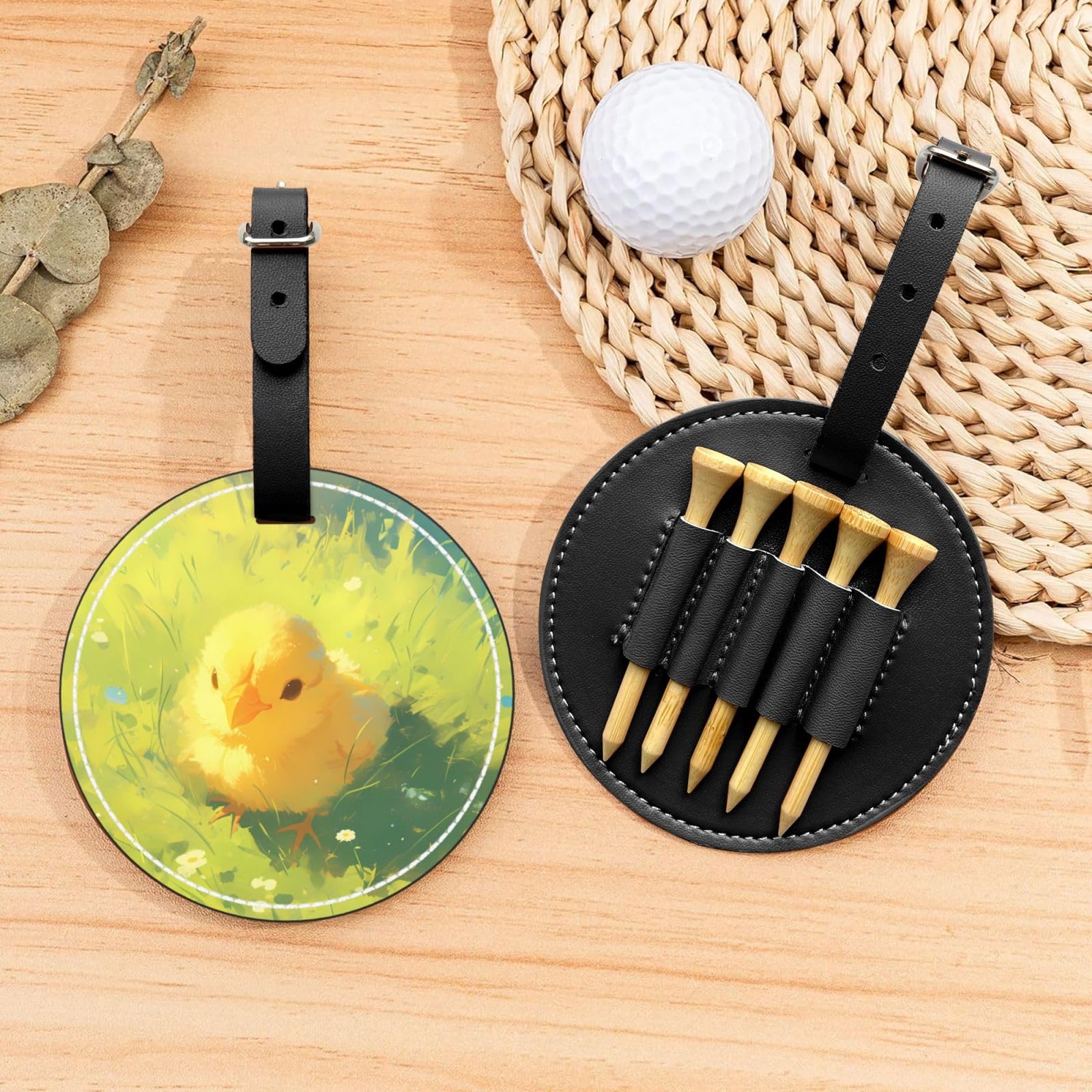 Chicks Black Printed Golf tee Storage Bag - Portable Design, Easy to Organize tee