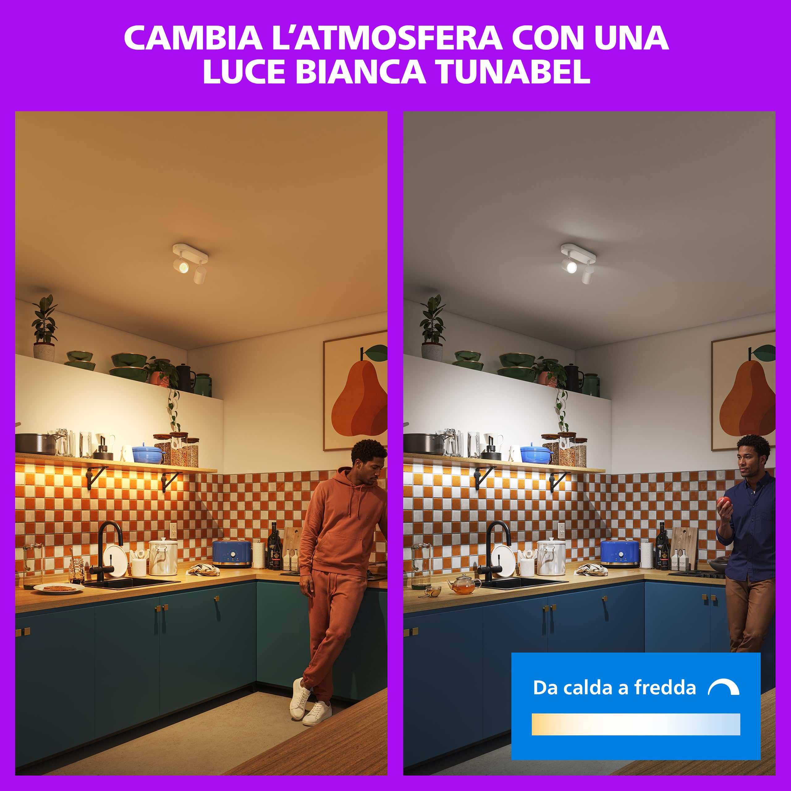 Philips Smart Lighting Faretti GU10 x2, WH Bianco