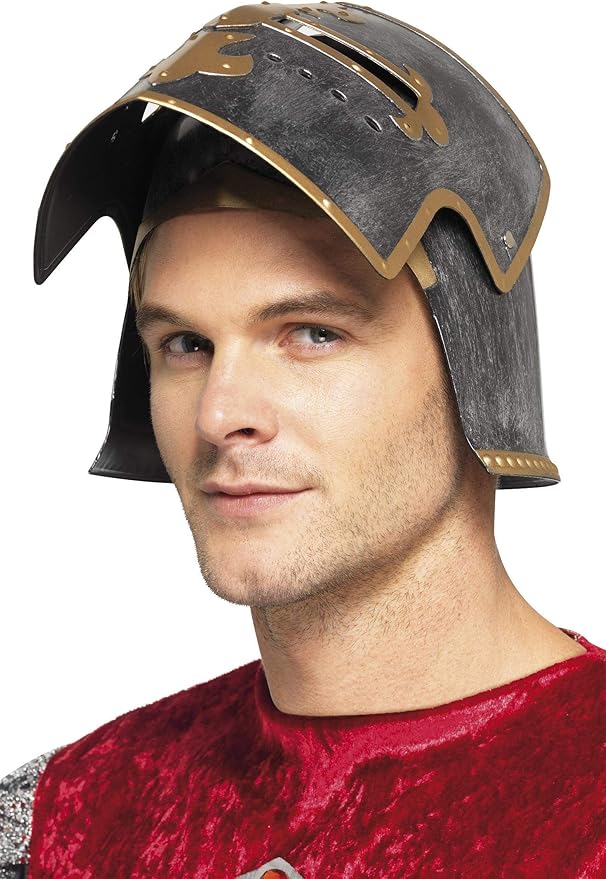 Casco de Cruzado Medieval Smiffys con Visera Móvil miniatura 3