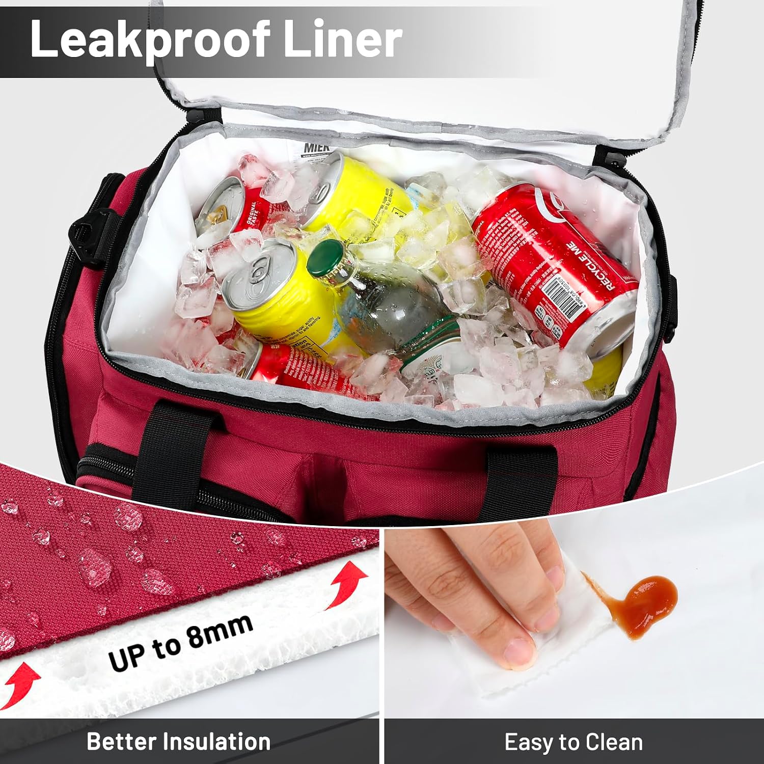 MIER 20-Can Insulated Lunchbox for Men Heavy-Duty Lunch Bag Cooler image 4