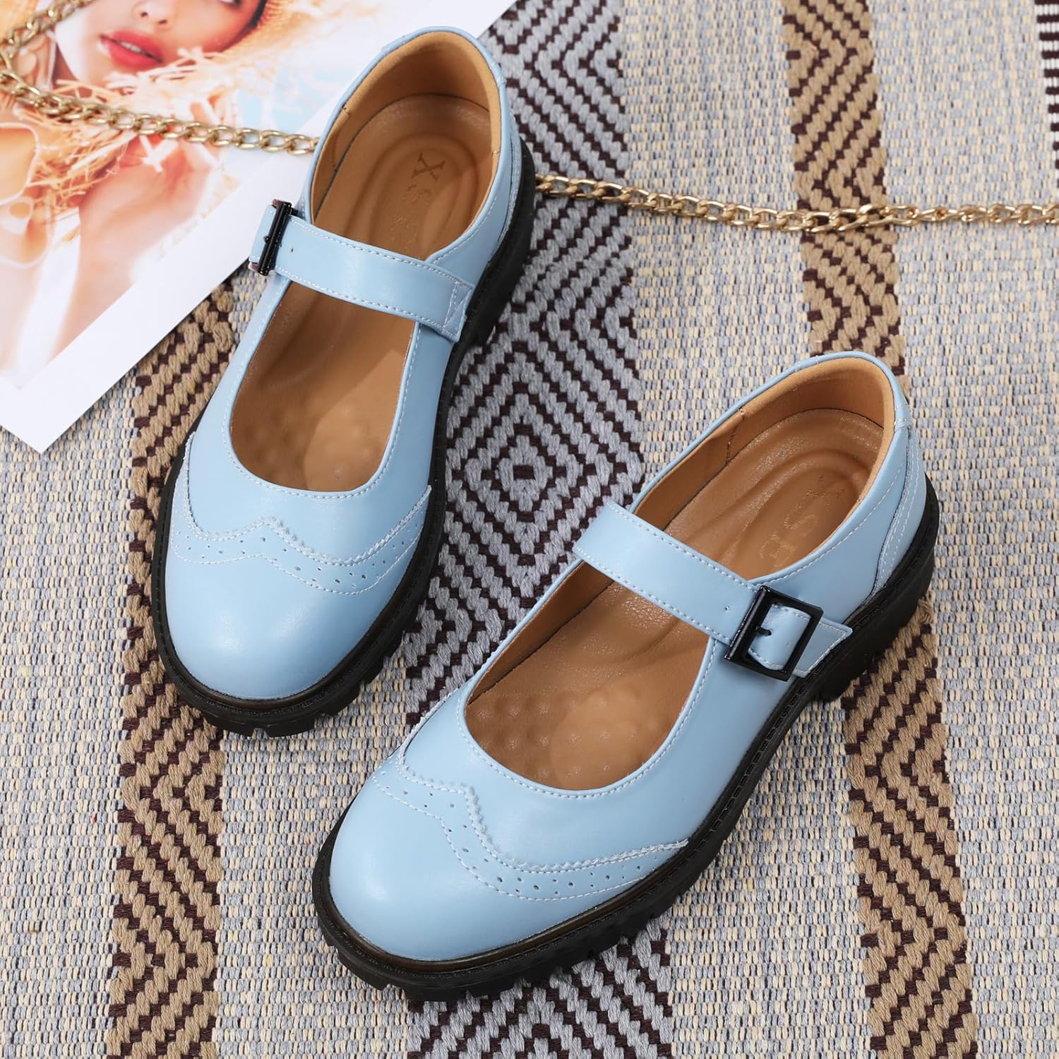 Mary Jane Shoes Women Black Platform Mary Janes for Womens Flats Non Slip Loafers School Office Dressy Casual Work Shoes - Image 3