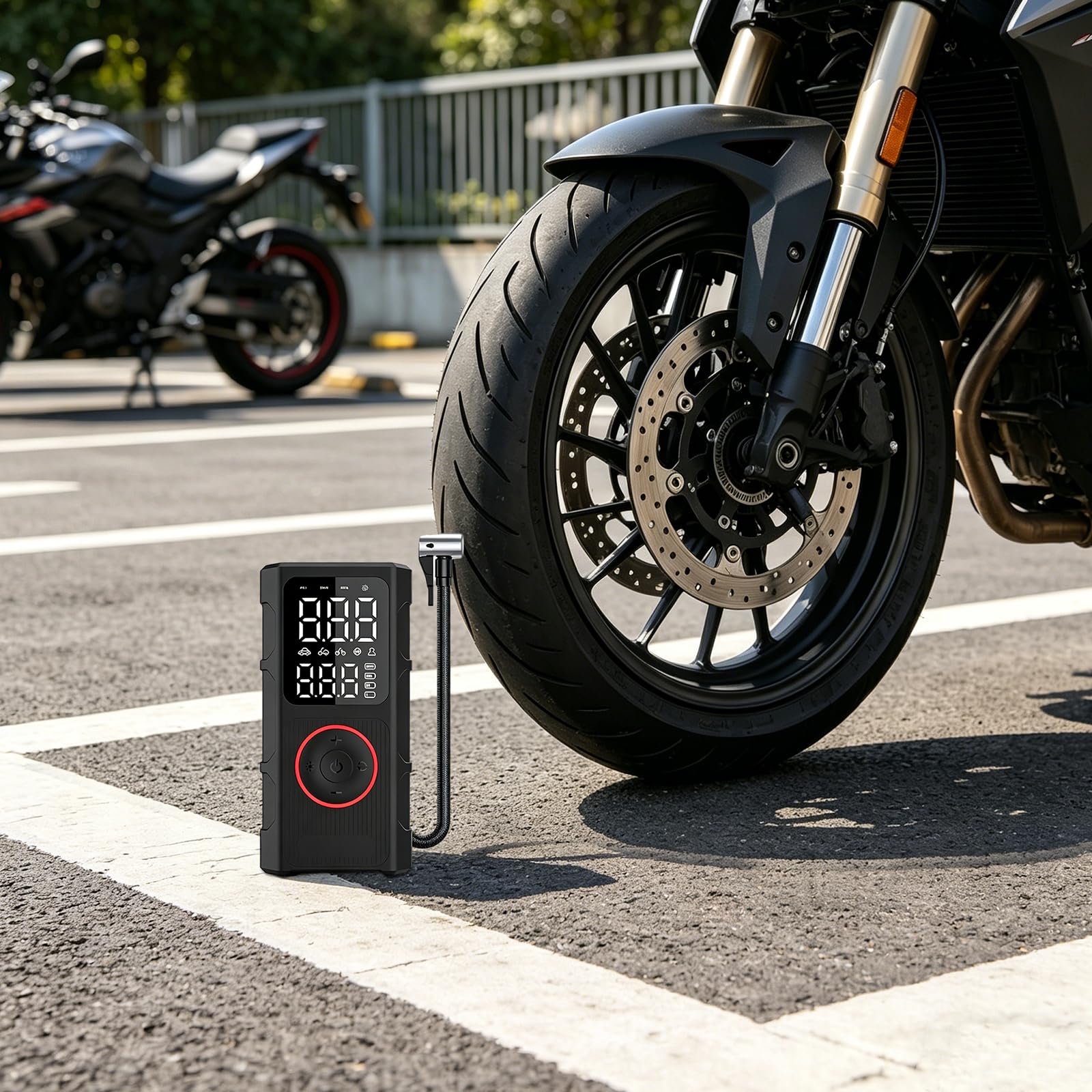 Pompa ad aria portatile per pneumatici di auto, moto, bicicletta, palla con