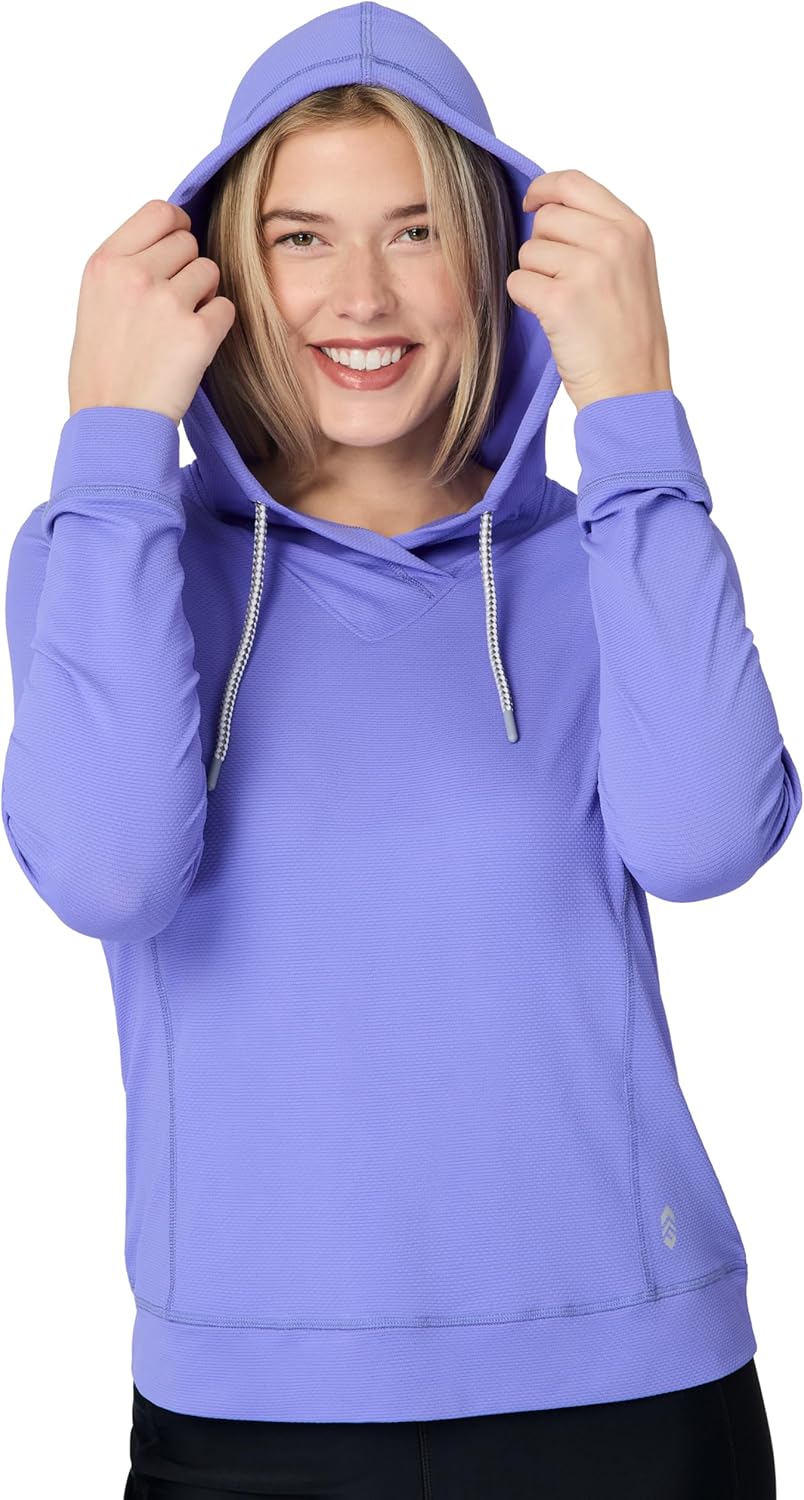 Free Country Women's UPF 50+ Sun Protection Hoodie Shirt Long Sleeve Hiking Fishing Outdoor UV Lightweight Shirts Hoodies