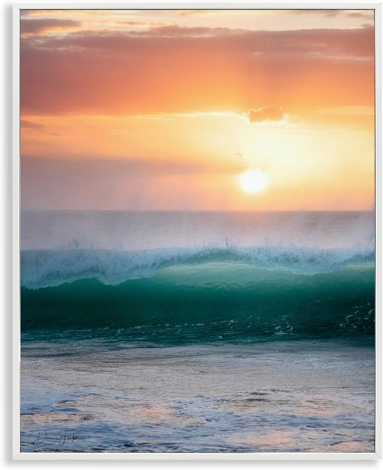 Stupell Industries Breaking Sea Wave Framed Giclee Art Design by Dennis Frates