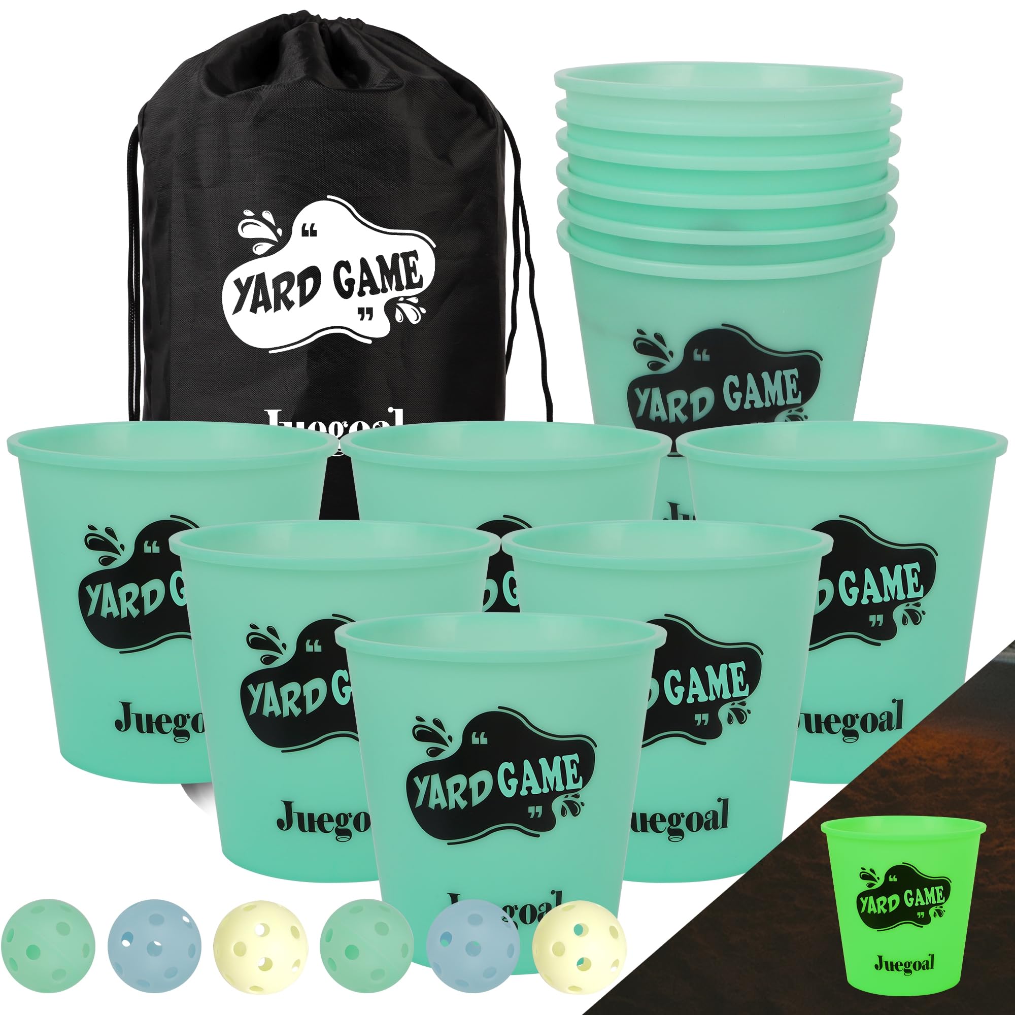 JuegoalOutdoor Giant Yard Pong Game Set Outdoor Toss Game Throwing Game for Beach, Camping, Lawn and Backyard
