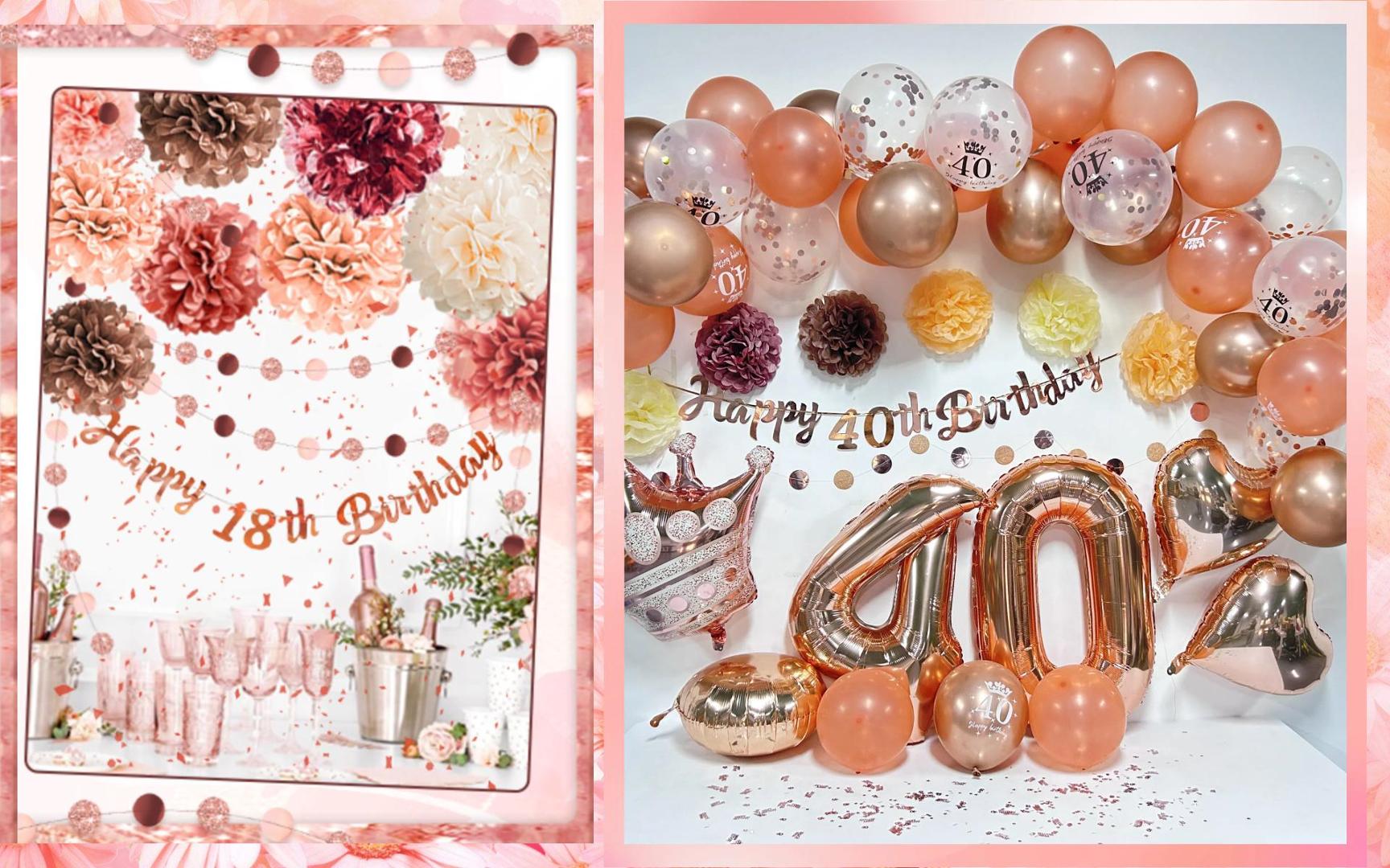 Produktbild von JOYMEMO 30. Geburtstag Dekoration Set – Rosegold & Schwarz, Mit Krone, Gürtel, Cake-Topper & Ballon