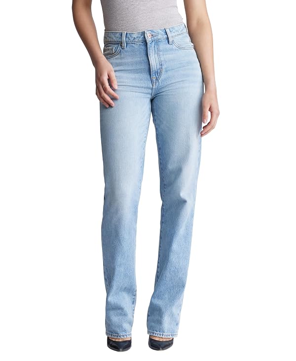Buffalo David Bitton Women's Mary Mid Rise Straight Jeans, Veined and Worn, 33 by Buffalo David Bitton - Used condition - US$31.68