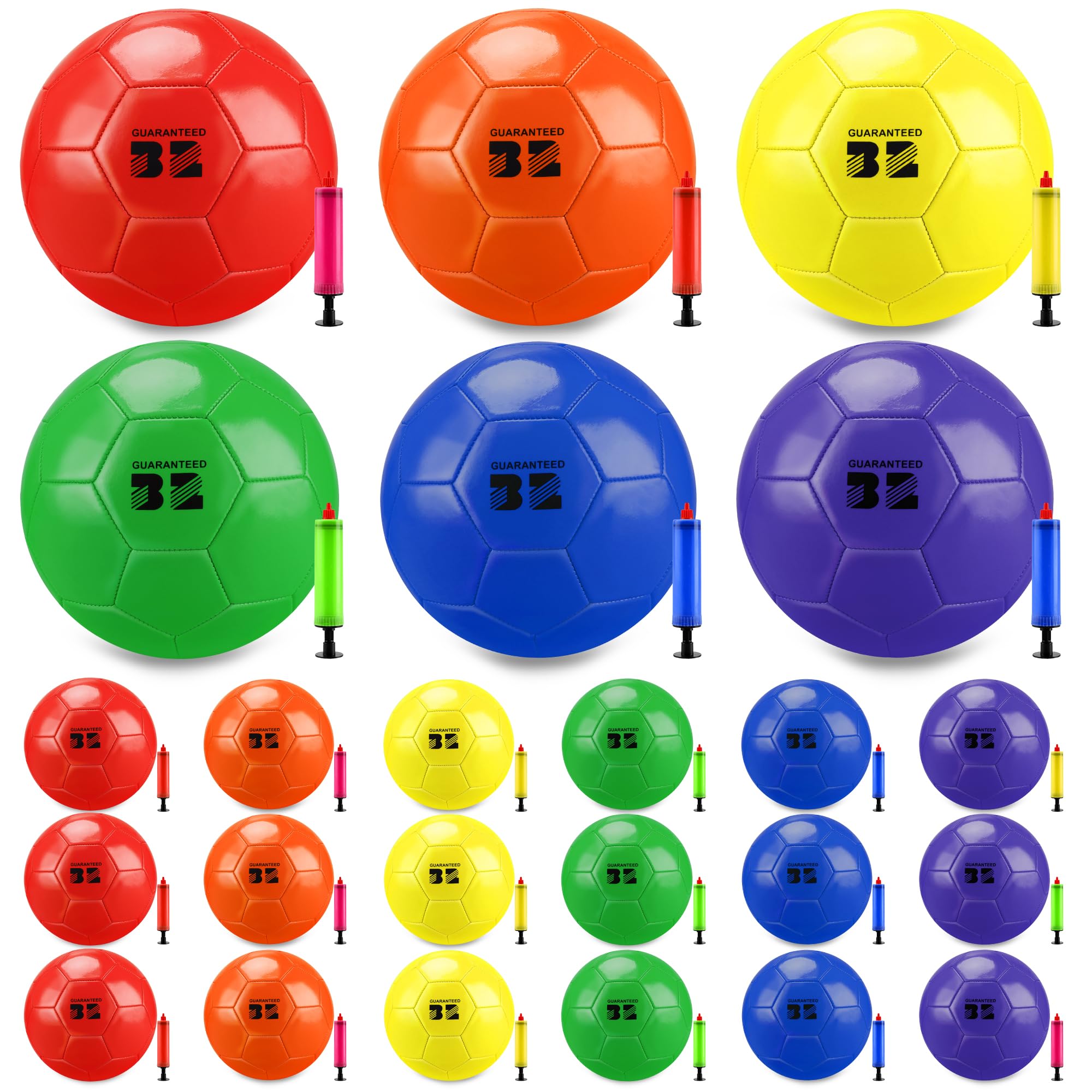 Vynium 24 Set Operation Christmas Soccer Ball Bulk with Pump for Child Soccer Balls, 6 Color Soccer Balls Bulk for Purse Opration Christmas Charity