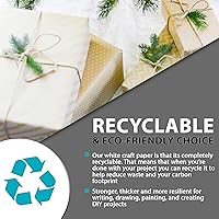 Vista 8 de Rollo jumbo ancho de papel kraft blanco fabricado en EE.UU. de 48" x 1200" (100 pies), ideal para envolver regalos, arte y manualidades, correo