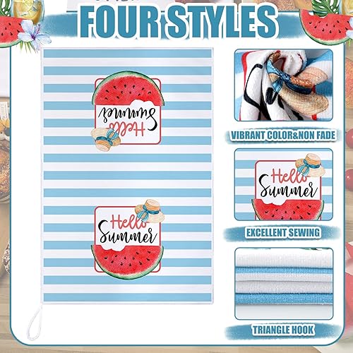 Miniatura 5 de Kajaia 4 toallas de cocina de girasol, gnomo, paño de mano con diseño de flores, abeja, limón, sol, té, toalla absorbente a cuadros para vacaciones