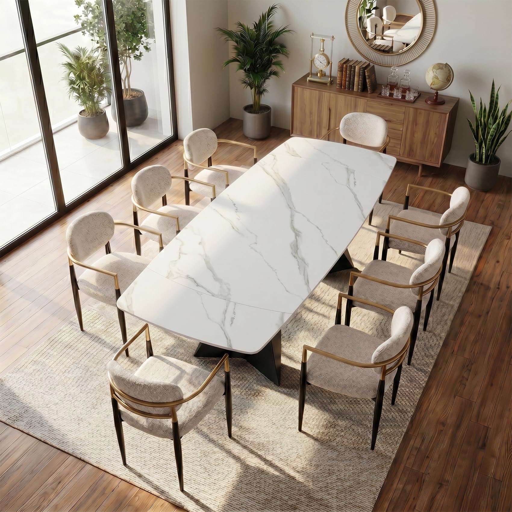Honyee Sintered Stone Dining Table Extendable