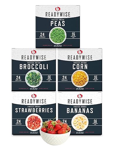 ReadyWise Kit de caja de frutas y verduras liofilizadas Alimentos de emergencia 120 porciones