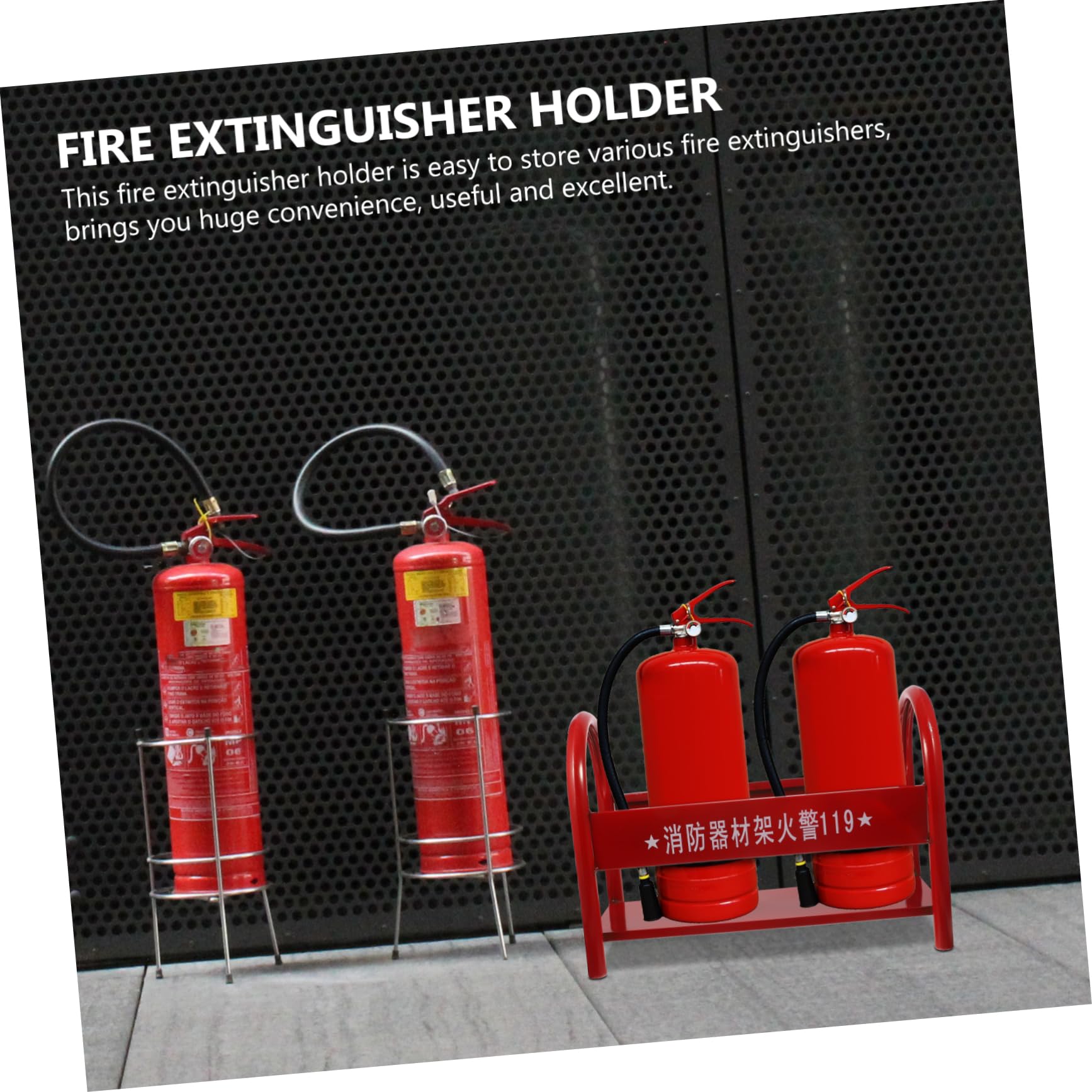 Cabilock Soporte Metálico Resistente para Extintor de Incendios Estante de Almacenamiento para Seguridad Hogar y Oficina y Estable Práctico y Duradero