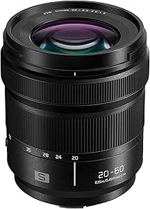 Panasonic Lumix S 20-60mm F3.5-5.6 | Objectif Zoom polyvalent Plein Format S-R2060E (Grand angle 20mm, Zoom 60mm, Mise au point 15cm, Tropicalisé, Compact et léger) Noir – Compatible monture L