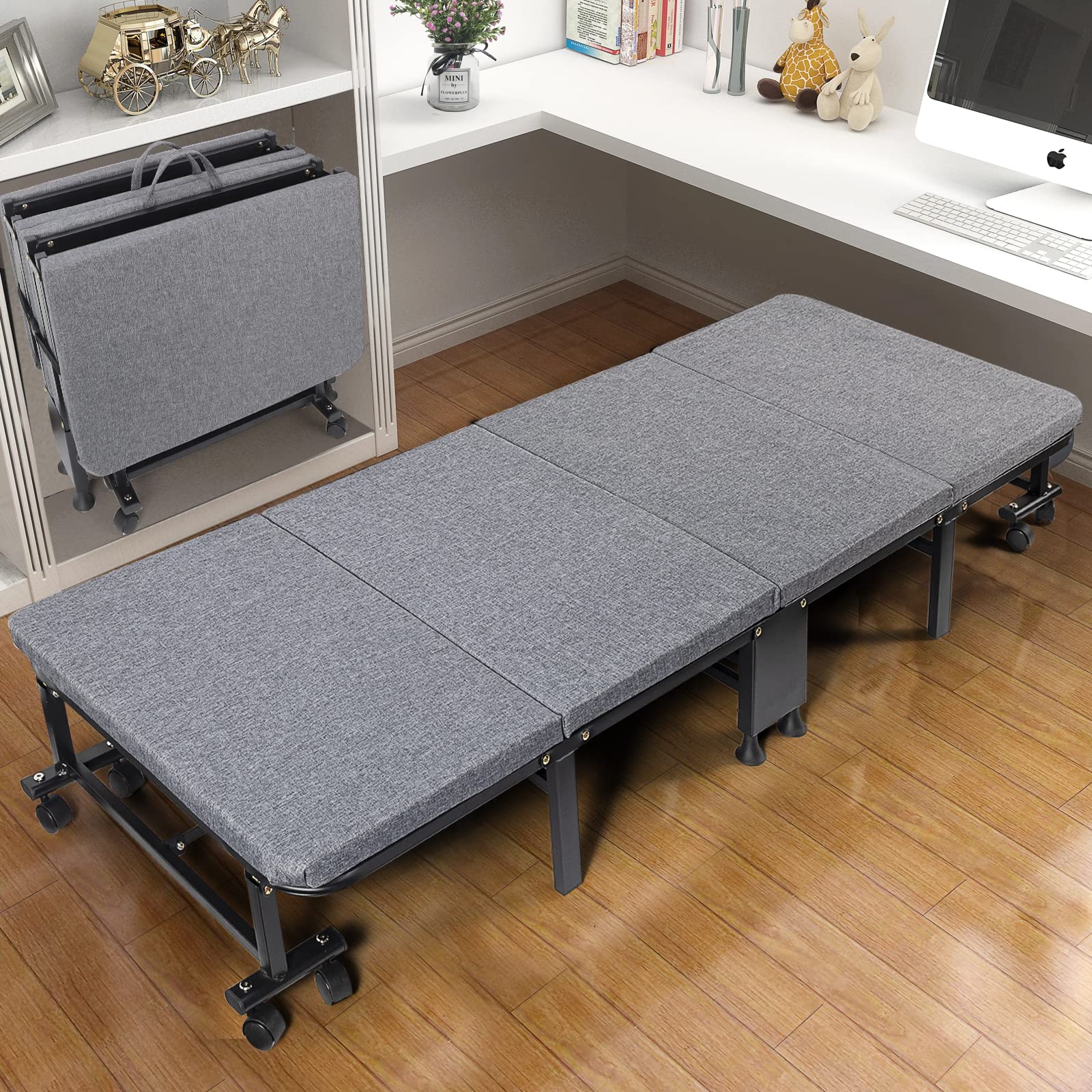 折りたたみベッド ネイビー Amazon｜折りたたみベッド 74インチ x 31インチ マットレス付き
