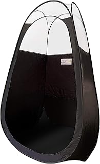 KobbTan Large Deluxe Spray Tanning Pop Up Tent in 1/3 Clear Black Portable Mobile Tan Booth With Carry Case