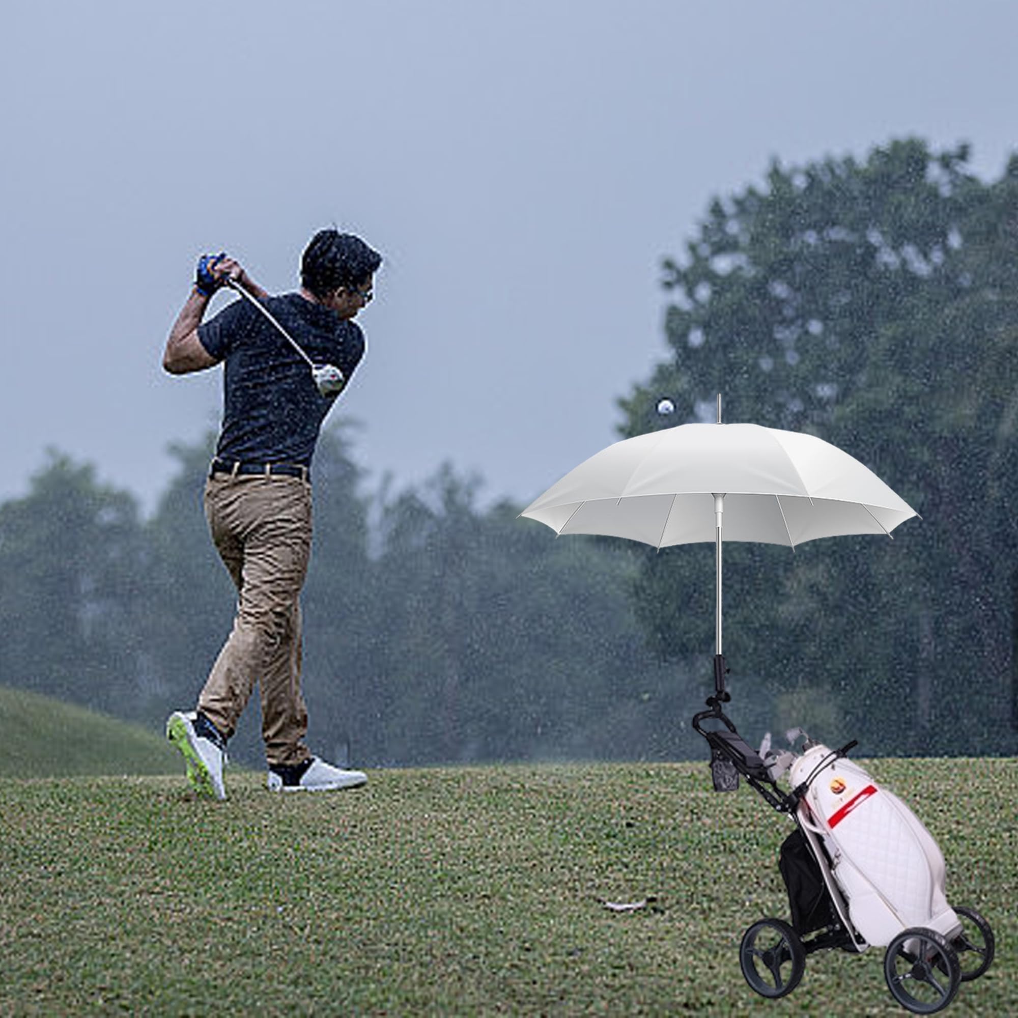 Paraguas de Golf Universales Ajustables 180° Negro