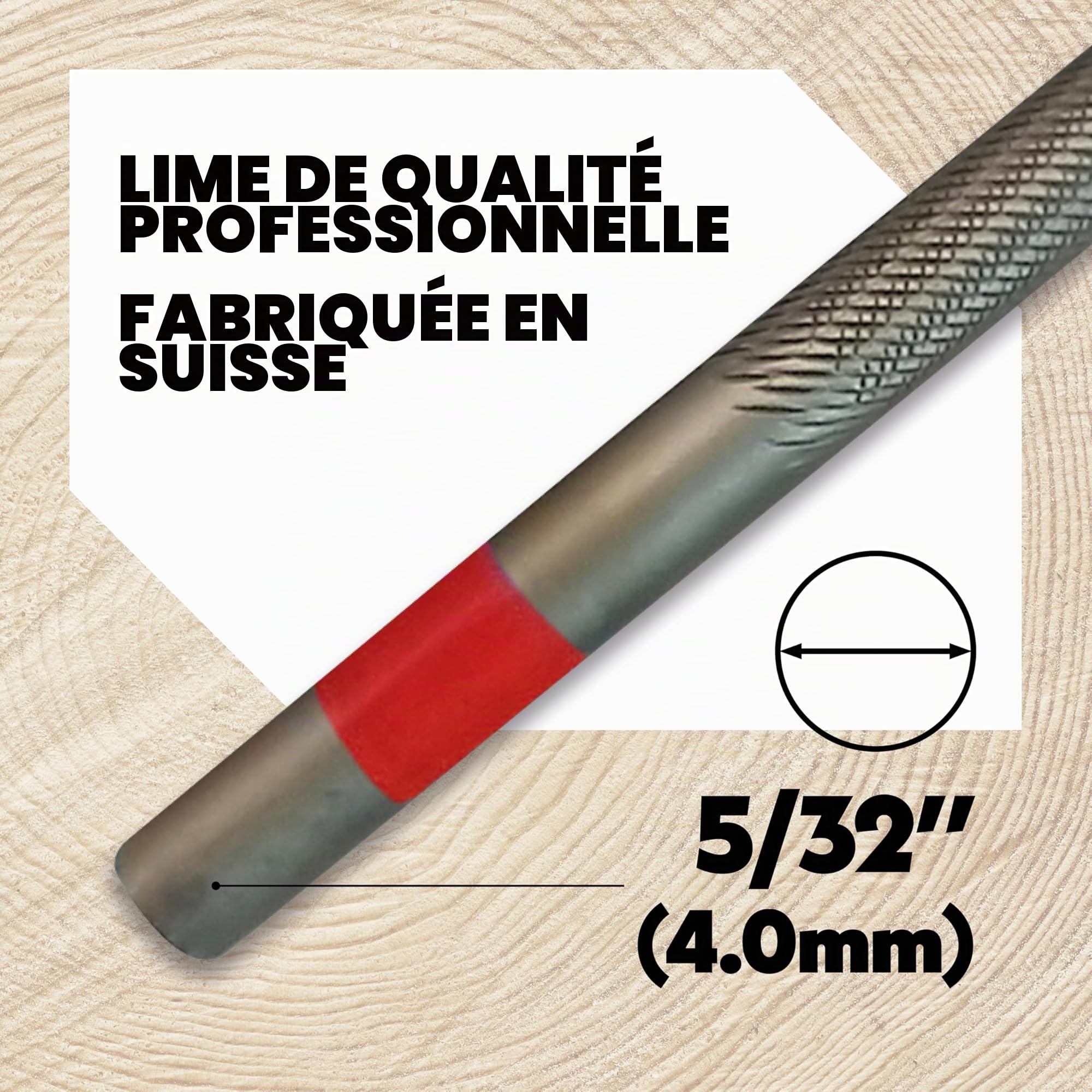 OREGON - Limes pour Tronçonneuse, Lot de 12x Limes Rondes de 4,0 mm de Diamètre, Affûteuses pour Chaîne de Tronçonneuse, Design à Coupe Double, d'Affûtage de Qualité Professionnelle