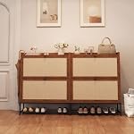 AVZEAR Cabinet de chaussures, Cabinet de chaussure autonome Tipping Bucket Shoe Rack Organisateur avec 2 Tiroirs à bascule, porte-chaussures Narrow d'entrée moderne pour entrée, Hallway, chambre à coucher (Walnut)