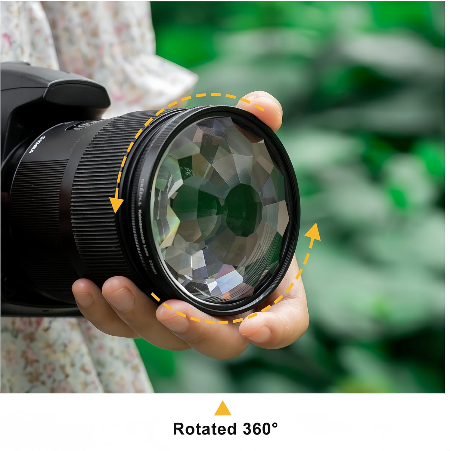 GREEN.L 82mm Kaleidoscope Prism Lens Filter Photography Prism Crystal Glass Effect Filter