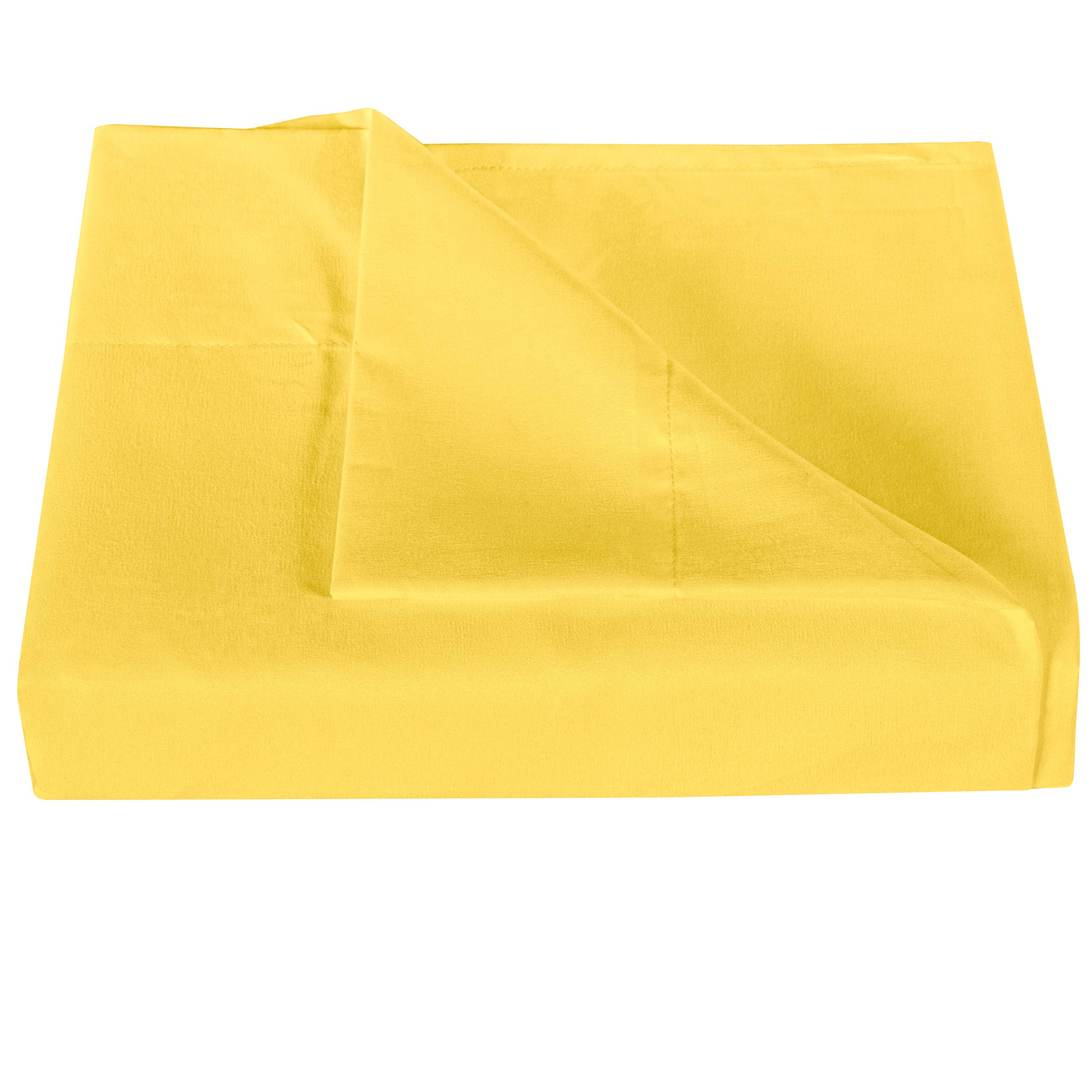 NTBAY Twin Flat Sheet Only - Brushed Microfiber Flat Sheet - Soft, Wrinkle-Free, Fade-Resistant, Stain-Resistant, Top Sheet, Hotel Quality Flat Bed Sheet, YellowOEKO-TEX STANDARD 100