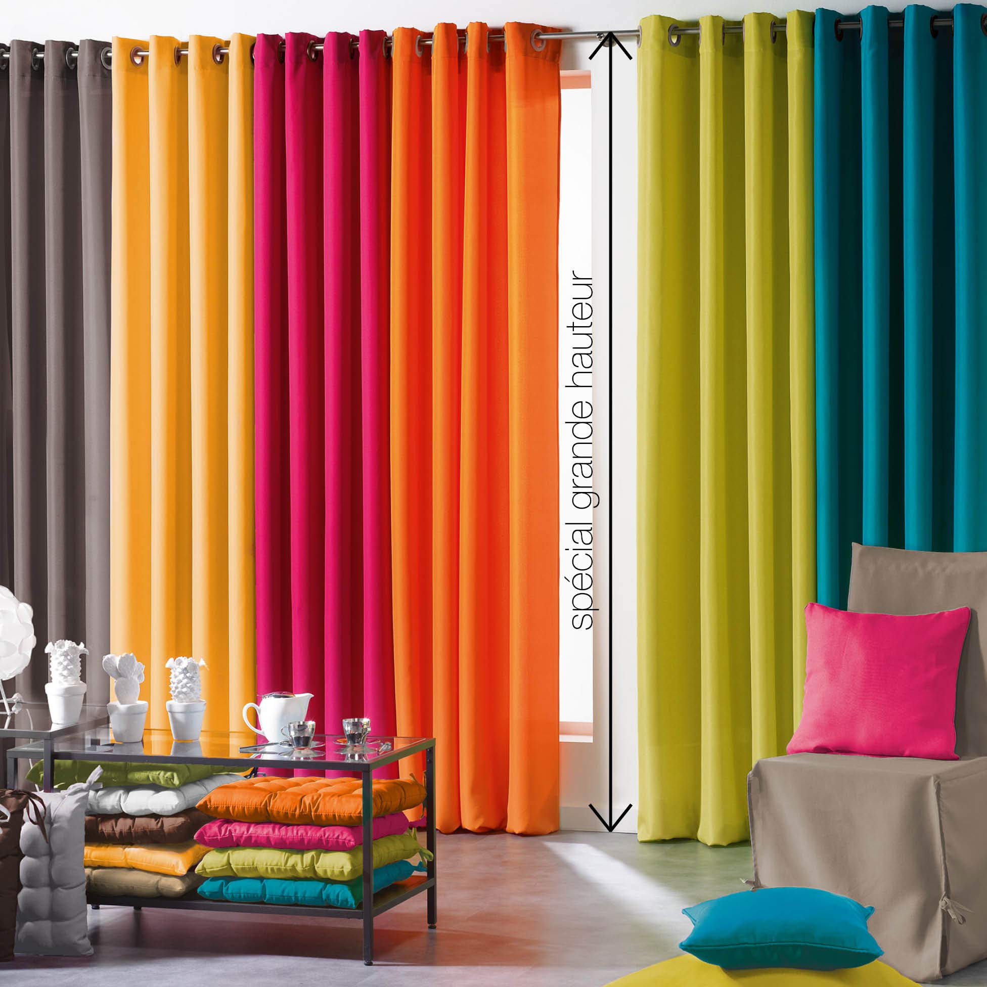 Douceur d'intérieur - 1600516, Vorhang Passanten, 140 X 260 cm, Essentiel, Polyester Unifarben, Grau