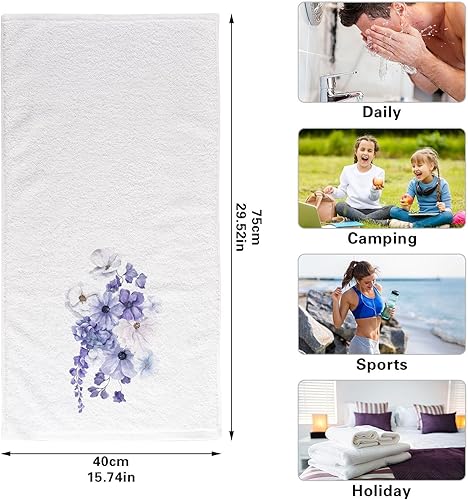 Miniatura 3 de ALAZA Toallas de mano de camelia, 100% algodón, suaves, decorativas, de lujo, absorbentes, para playa, gimnasio, spa, 16 x 30 pulgadas