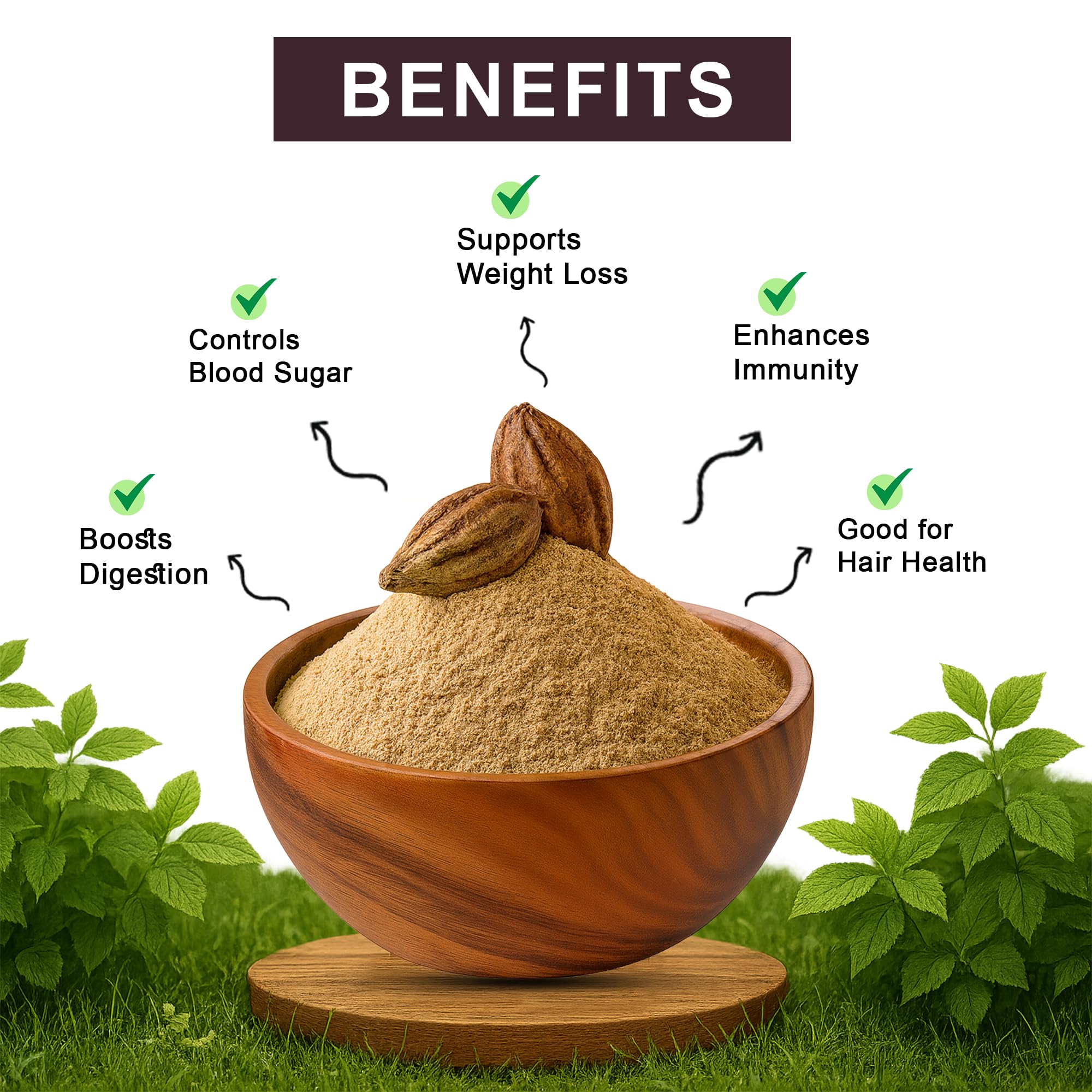 Brijbooti Organic Harad Powder (350g) | Haritaki Powder for Digestion, Detox & Skin | Reduces Dark Circles | Kadukkai | Karakkaya | Terminalia Chebula — Amazon image 3