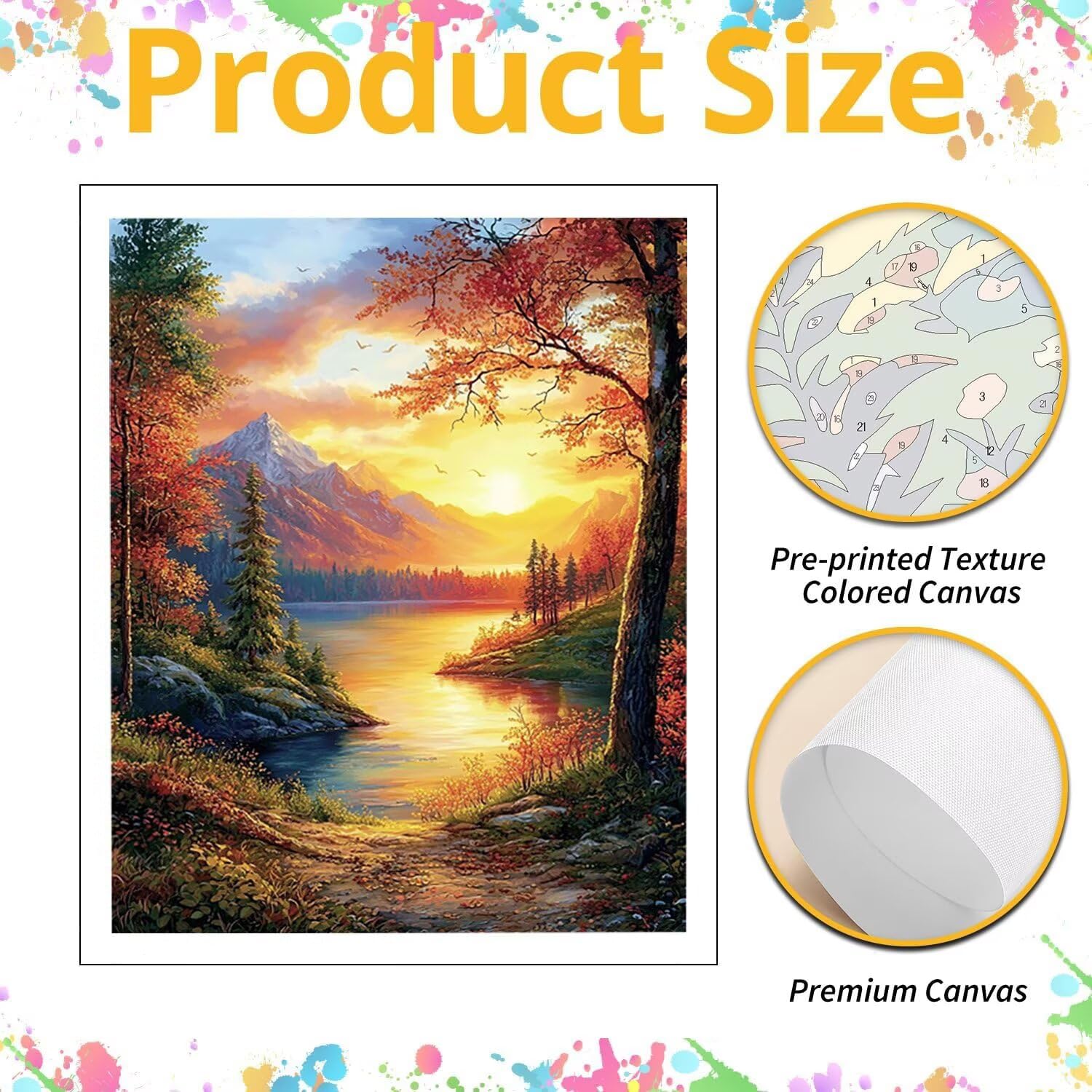 Montagnes au coucher de soleil Peinture Numero Adulte Kits, 80x100cm m-971
