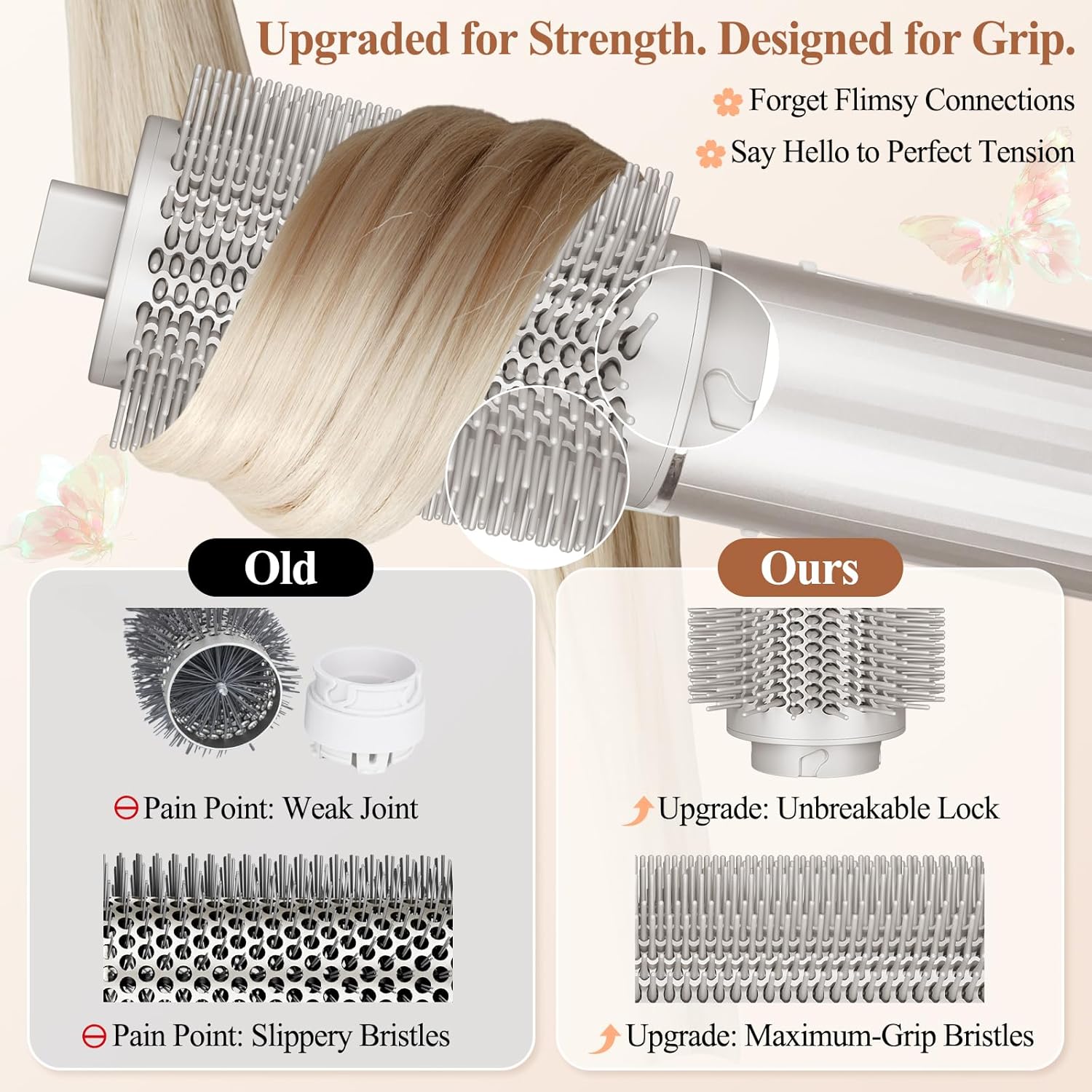 6-Inch Large Diffuser and Upgraded Large Round Volumizing Brush Compatible with Shark FlexStyle Attachment