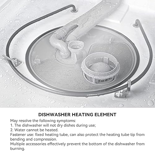 Miniatura 4 de Elemento calefactor para lavavajillas W10518394 de repuesto para Whirlpool de repuesto para Maytag W10134009