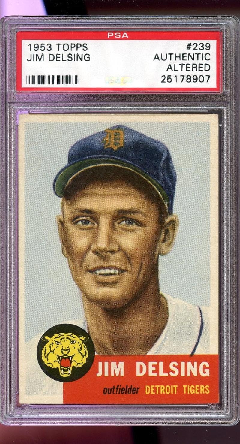 1953 Topps #239 Jim Delsing Tigers HIGH NUMBER PSA AUTH Graded Baseball Card