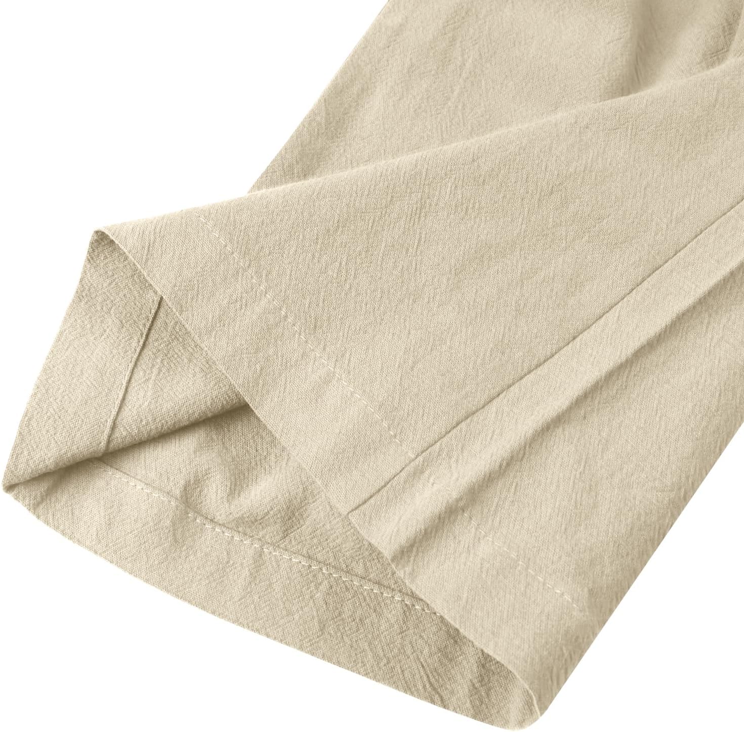 YAOHUOLE Men's Linen Pants Lightweight Drawstring Elastic Waist Trousers Casual Summer Beach Wedding 6 81t3oNngmPL. AC SL1500