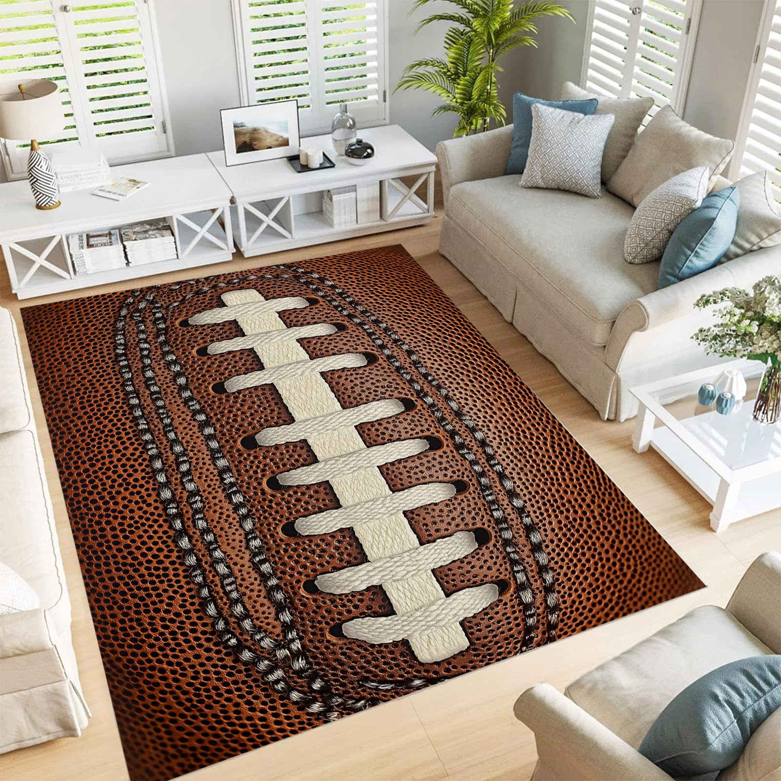 Tapis de Salon Design Football Américain 120x180 Tapis Chambre Poil Court