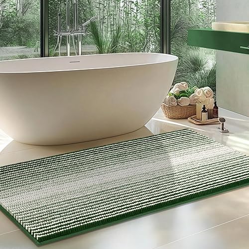 Miniatura 9 de Alfombras de Baño Grandes Antideslizantes de Chenilla - Alfombra de Baño para Ducha Suave Absorbente de Agua - Alfombra de Baño Delante de la Bañera