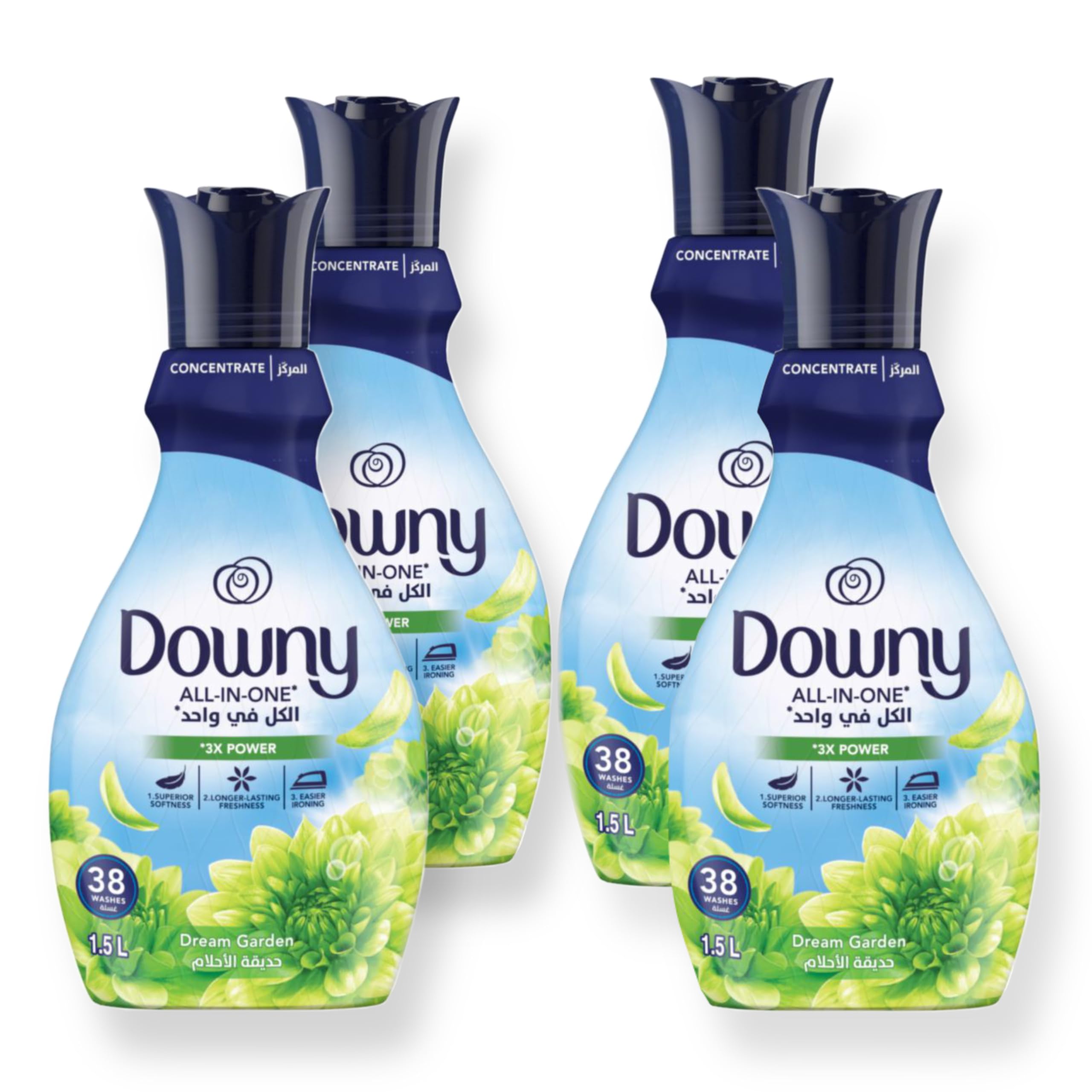 Downy Concentrate Fabric Softener, Dream Garden, 4 X 1.5 Liters