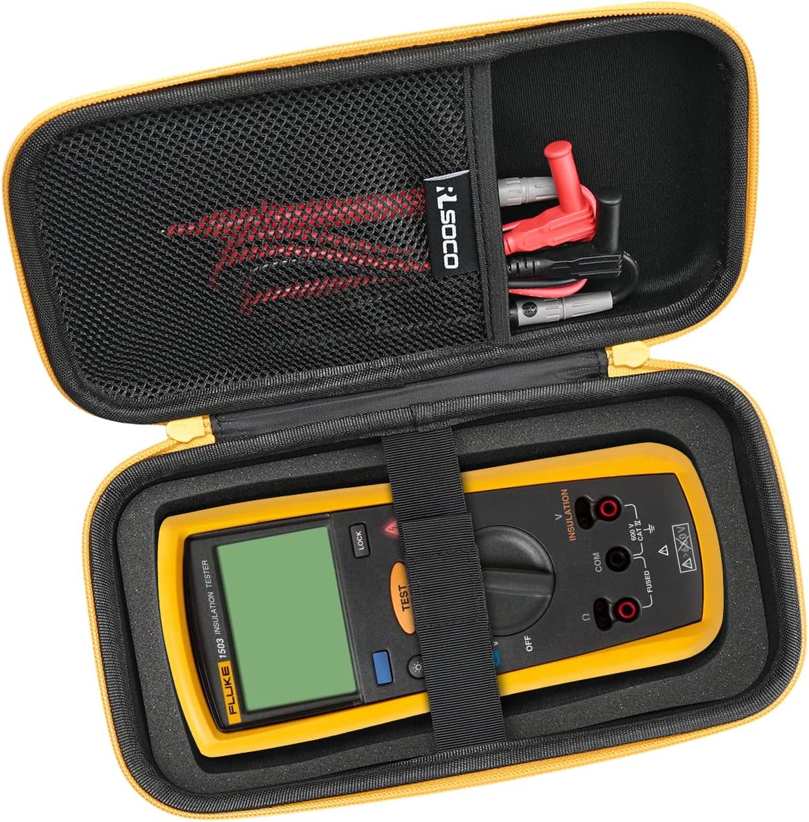 RLSOCO Hard Case for FLUKE 1587 FC/1503/1507/1508 /1577 & Works with Brymen BM869s Digital Megohmmeter Insulation Resistance Tester (Case has updated to have padding around)