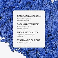 Vista 15 de Trapeador de polvo comercial azul de 24 pulgadas y barredora de piso con mango extensible, mopa para limpieza de suelos de madera, azulejos