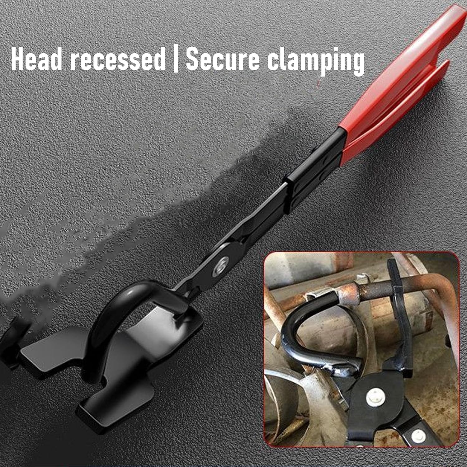 Garosa Exhaust Hanger Pliers, 25 Degree Offset Head Carbon Steel Construction with Non Slip Handle for Car Truck Muffler Repairs Exhaust System Maintenance