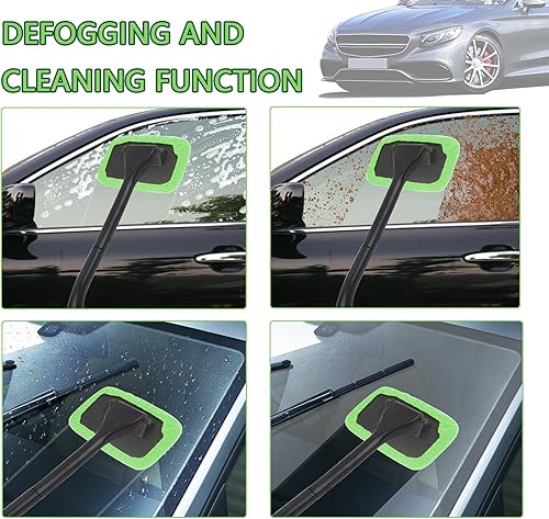 Miniatura 6 de OFBAND Kit de herramientas de limpieza de ventanas de automóvil, limpiador de parabrisas de automóvil de microfibra en el interior con 4 fundas de