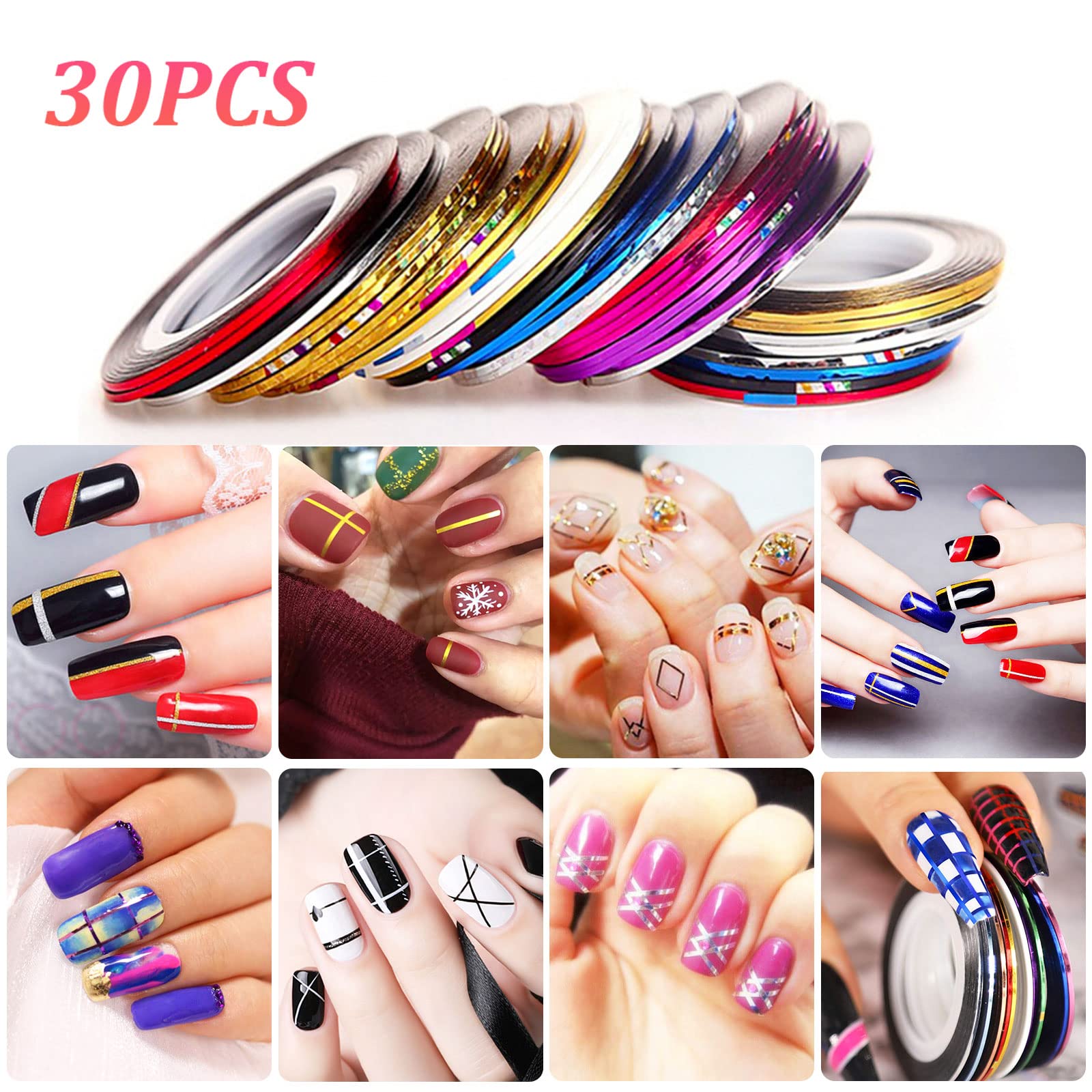 JOYBOY Kit de Nail Art Pinceau,Nail Art Design Set avec 15 Peinture Brosse à Pinceaux,2 Boîtes Ongles Strass et 1 Boîte de Papier D'aluminium,Ensemble de Pinceaux à Ongles 107pcs Nail Art Kits