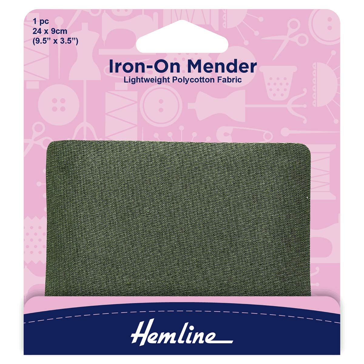Hemline Brown Iron On Mender Polycotton Khaki